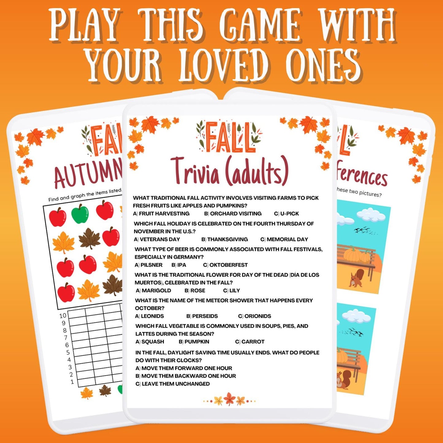 Fall Mega Game Bundle, 60+ Fall Activities for Kids, Teens & Adults, Autumn Games, Classroom Activity, Fall Fun Party Games, Trivia Game