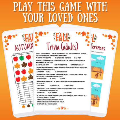 Fall Mega Game Bundle, 60+ Fall Activities for Kids, Teens & Adults, Autumn Games, Classroom Activity, Fall Fun Party Games, Trivia Game