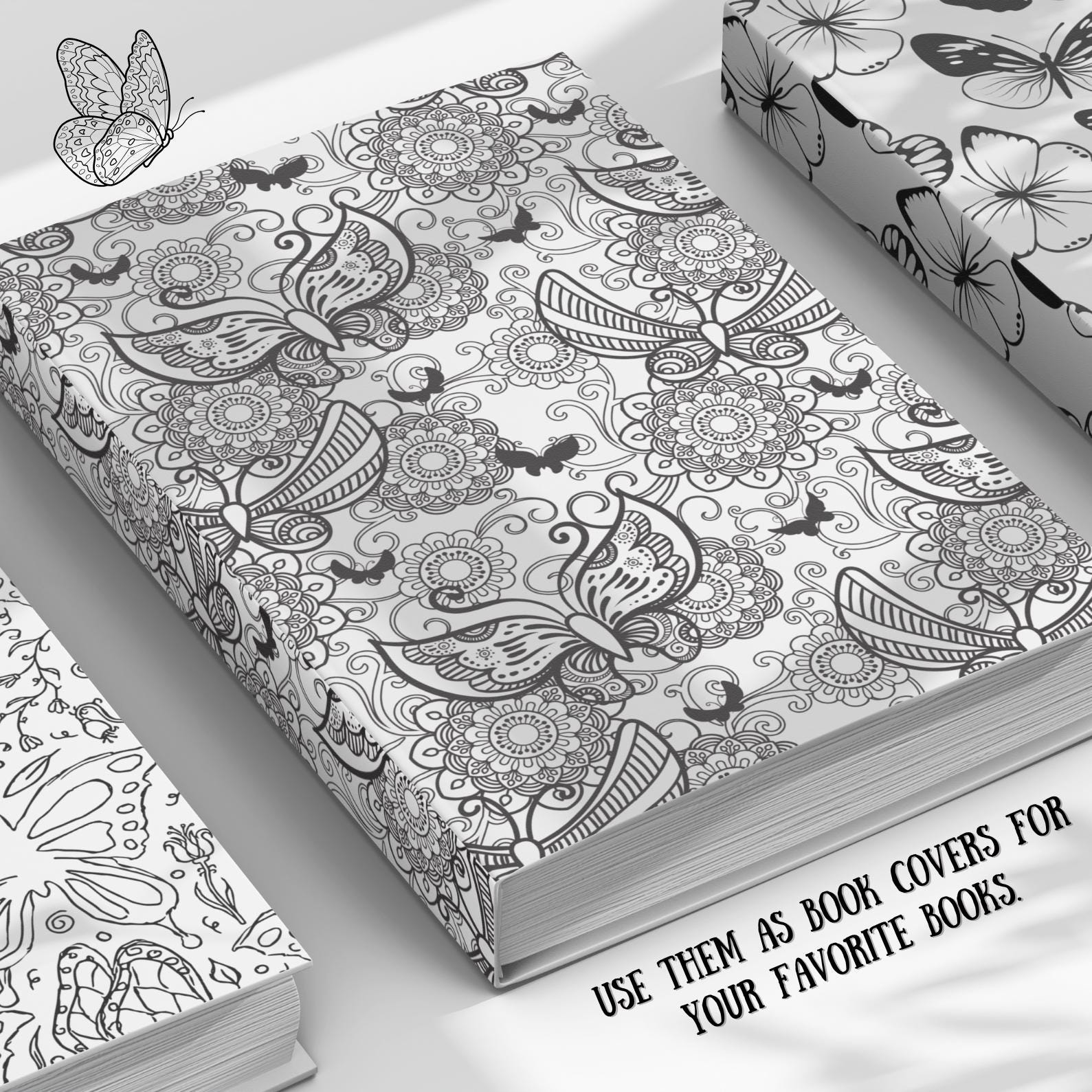 Butterfly Digital Paper Bundle 12x12 | 180+ Seamless Watercolor And Line Art Patterns, Pastel Scrapbooking & Crafting DIY  Instant Download