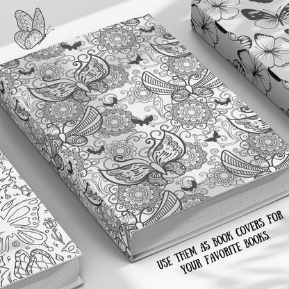 Butterfly Digital Paper Bundle 12x12 | 180+ Seamless Watercolor And Line Art Patterns, Pastel Scrapbooking & Crafting DIY  Instant Download