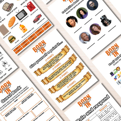 60th Birthday Games Bundle | Born in 1965 Party Games | Fun & Nostalgic Printable Games | 40+ Activities for Adults | Games and Trivia | PDF