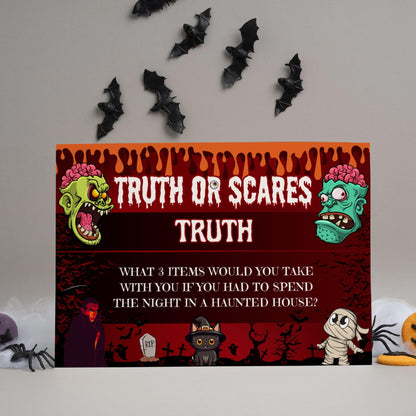 Halloween Truth or Scare Game | Spooky Fun with Printable Truths & Scare | Perfect Party Game for Kids,  Adults | Halloween Party Essentials