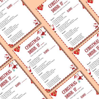 Christmas Drink if Game, Christmas Printable Game For Family And Office Activity, Games For Adults Party, Xmas Fun, Festive Holiday Fun Pdf