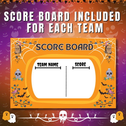 Halloween Family Feud, Printable Family Feud, Fun Feud Game, Group Game, Family Game Night, Party Activity, Friendly Feud for Kids & Adults