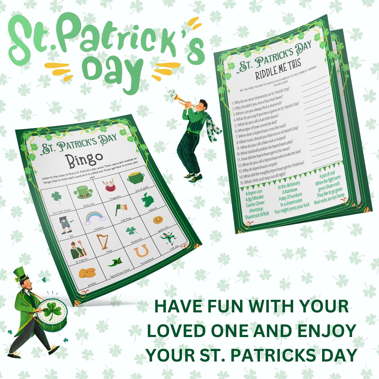 St Patrick's Day Games | St Patricks Games | St Patty's Day Game | St Patricks Party Games | Printable St Patricks Games Kids Teens Adults