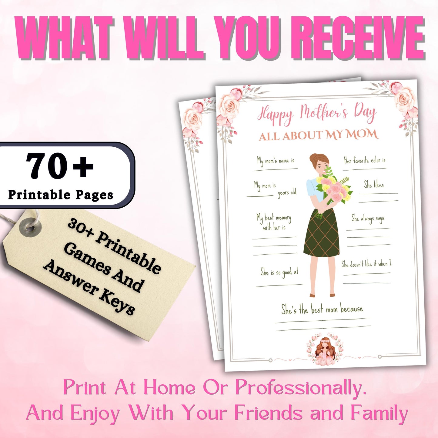 Mother's Day Games Bundle | Printable Party Games for Mom | Fun Mother's Day Activities, Crafts, Trivia, Bingo & More, Instant Download PDF