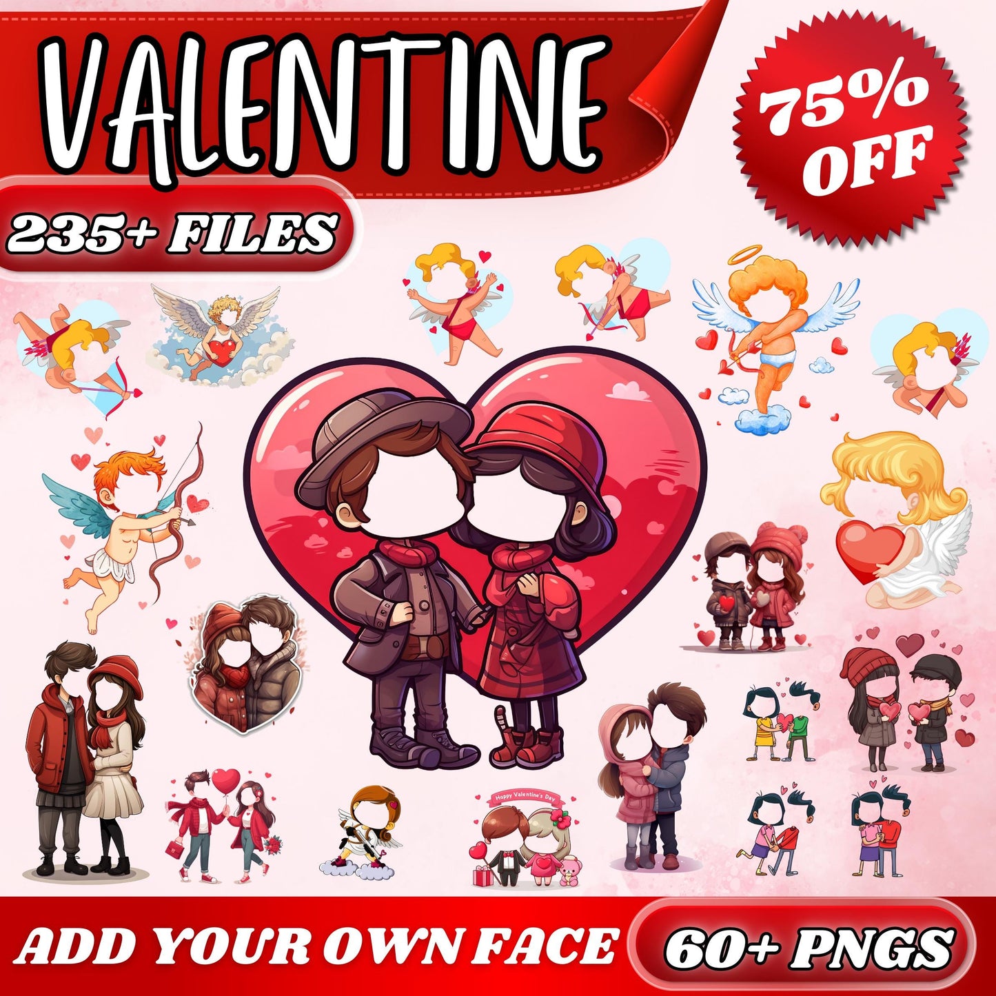 60+ Valentine Add Your Own Photo Face, DIY Elf Yourself PNG Bundle, Elf Face Blank, Valentine Craft for Kids, Val Decor Craft, Perfect Fun