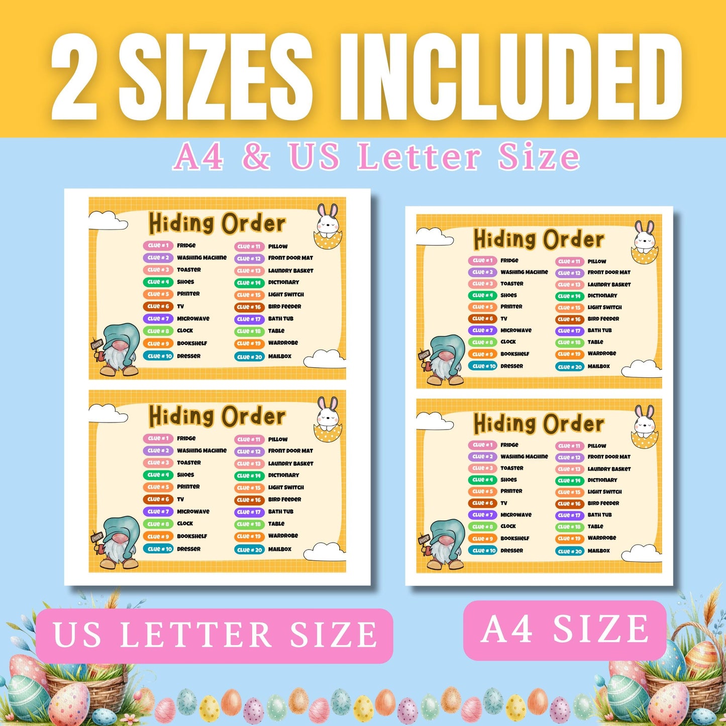 Easter Scavenger Hunt | Fun Easter Treasure Hunt Game | Printable Clue Hunt for Kids & Adults | Easter Party Activity | Instant Download