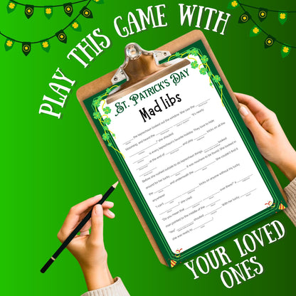 St Patricks Mad Libs | Spooky Story Fill-In-The-Blanks Game | Fun Festive Activity for Kids, Teens & Adults | Printable St Patricks Game