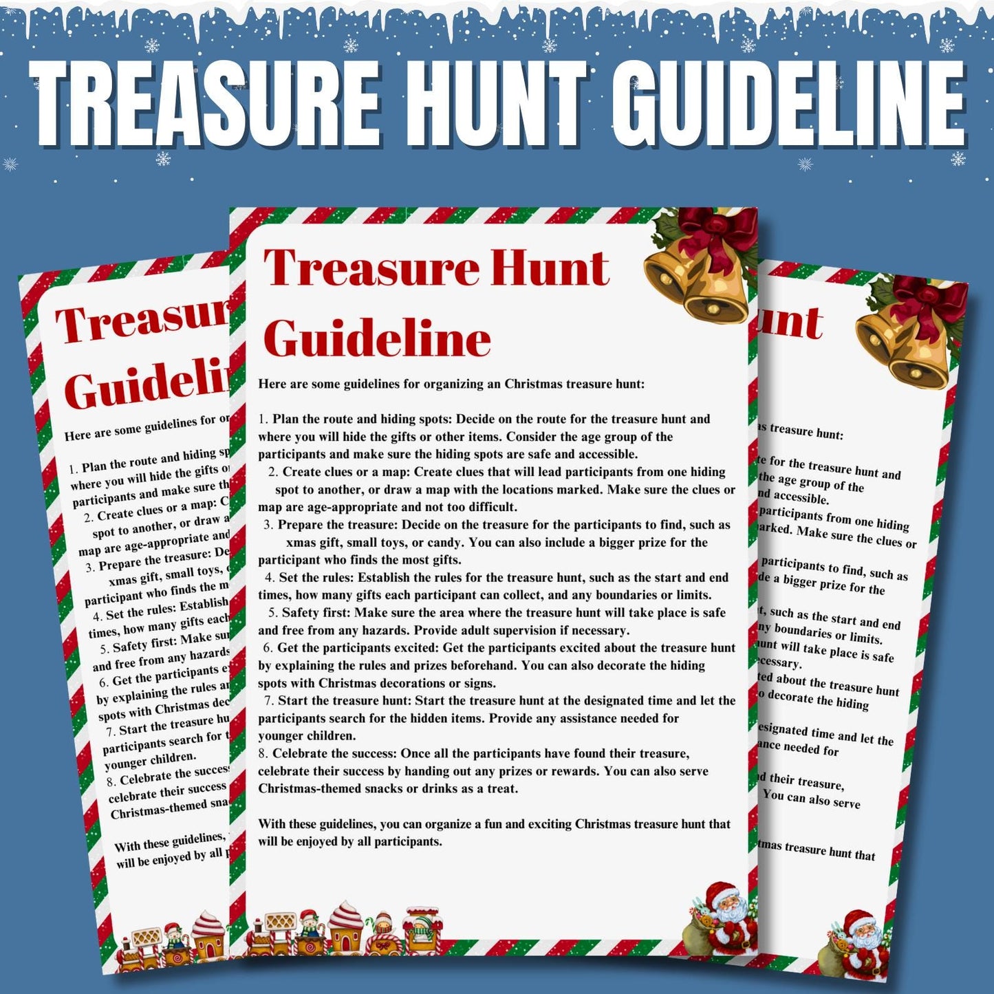 Indoor Christmas Treasure Hunt, Xmas Scavenger Hunt, Christmas Activity For Kids & Adults, Puzzle For Christmas Gift, Game For Older Kids