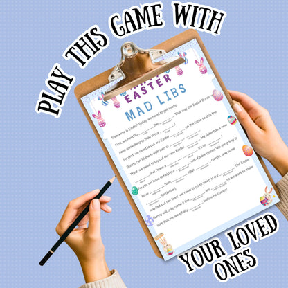 Easter Mad Libs Game | Fun Fill-in-the-Blanks Activity | Printable Easter Party Game for Kids & Adults | Family, Classroom And Church Game