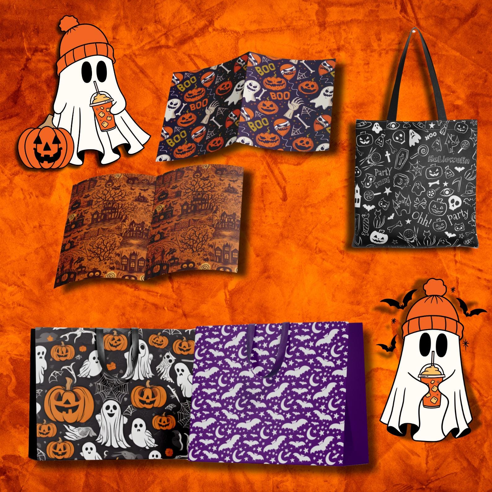 750+ Halloween Digital Papers | Spooky and Vintage Patterns, Seamless Designs 12x12in | Perfect for Crafting, Scrapbooking & Invitations