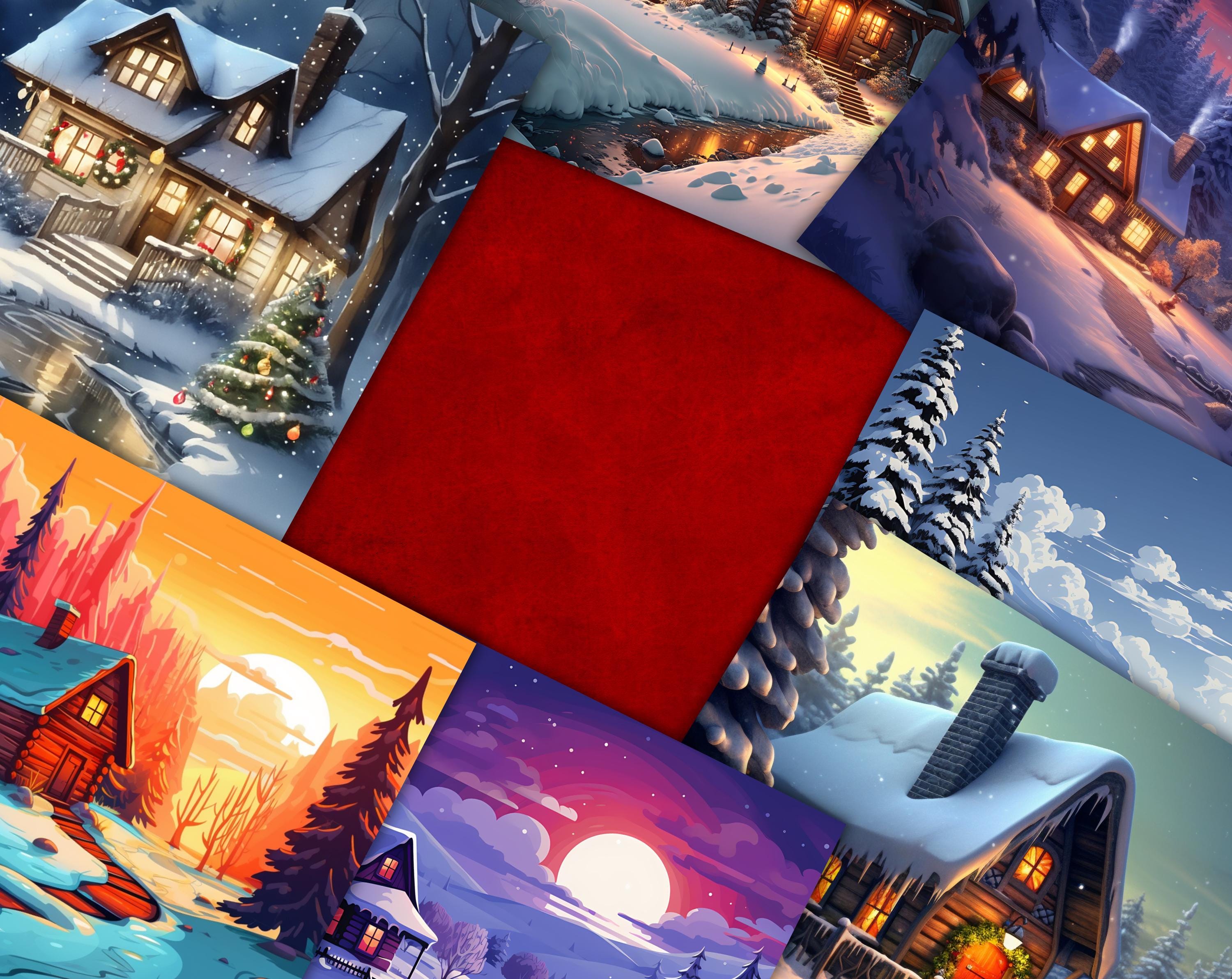 100+ Christmas Digital Paper, Christmas Scrapbook Papers, Christmas PNG, Christmas Backgrounds, Christmas Scenes, Christmas Wallpaper PNGs