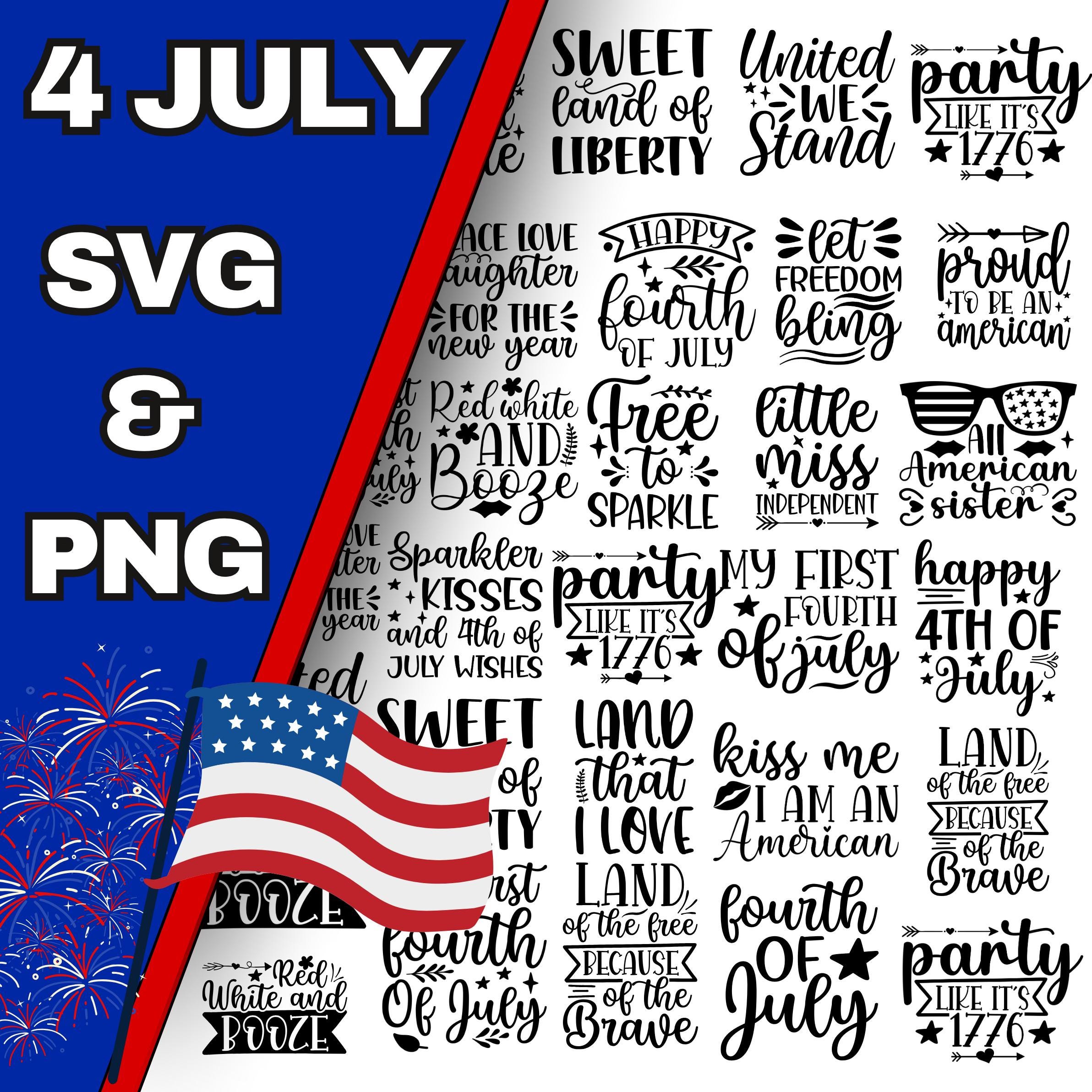 4th of July PNG SVG Bundle | 150+ Patriotic Designs for Sublimation & Cricut | Independence Day, USA, American Flag Clipart | Digital