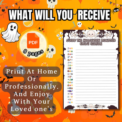 Halloween Emoji Pictionary Game | Emoji Challenges | Includes Guess the Horror Movies, Halloween Songs, Characters & Monsters | Answer Key