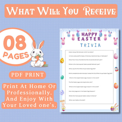 Easter Trivia Quiz | Fun & Challenging Easter Game | Printable Easter Party Game for Kids and Adults | Family Game Night | Instant Download