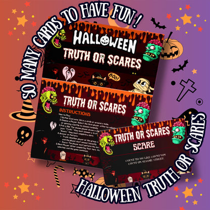 Halloween Truth or Scare Game | Spooky Fun with Printable Truths & Scare | Perfect Party Game for Kids,  Adults | Halloween Party Essentials