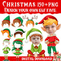 150+ Christmas Add Your Own Photo PNG Bundle, DIY Elf Yourself, Xmas Characters, Blank Faces, Perfect for Kids Craft & Bulletin Board Decor