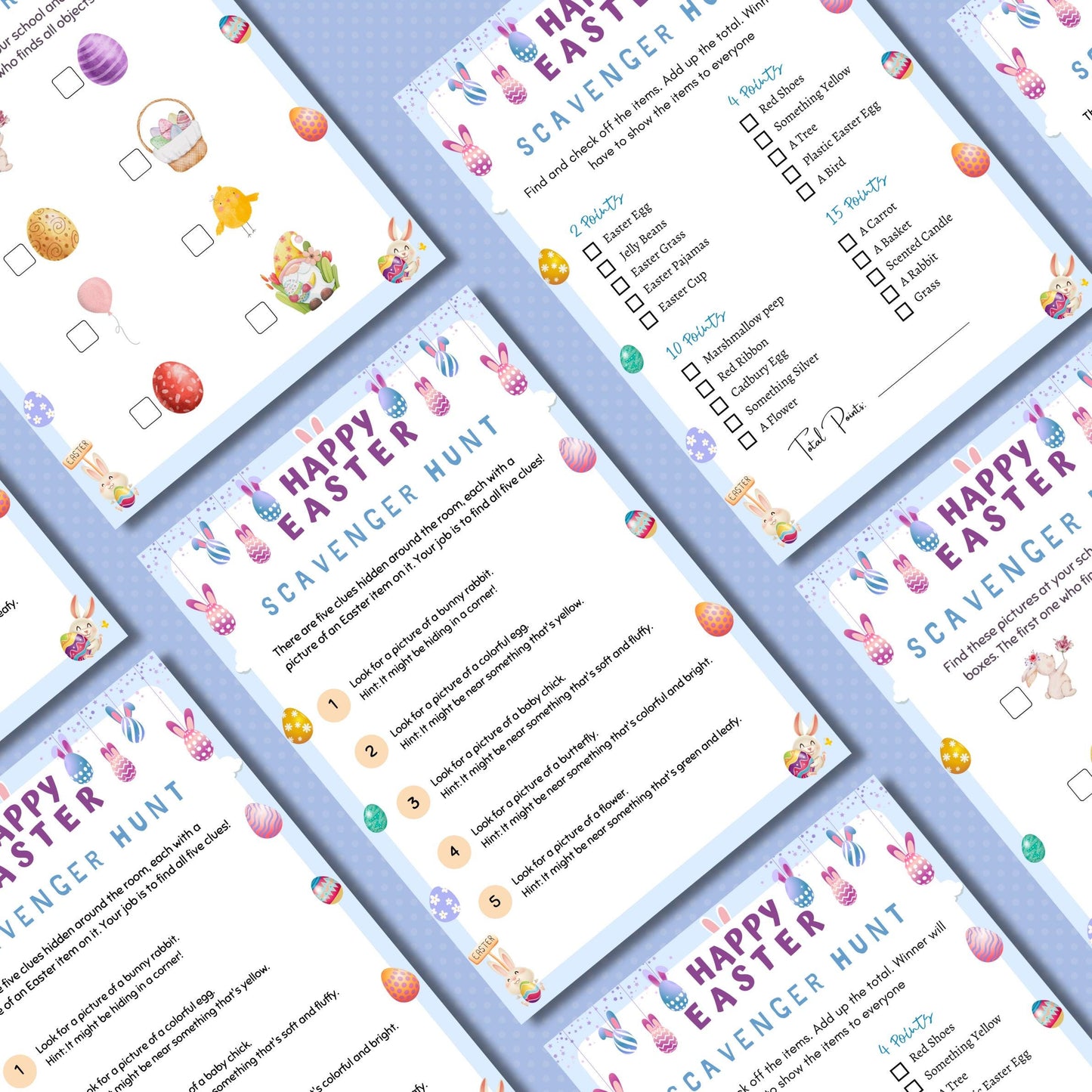 Easter Scavenger Hunt | Fun Easter Treasure Hunt | Printable Easter Game for Kids & Family | Easter Activity | Instant Download PDF