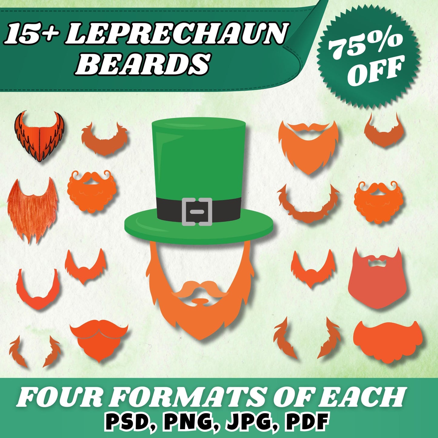 65+ St. Patricks Add Your Own Face PNG Bundle, DIY Leprechaun Yourself, Funny St. Paddy’s Face Cutout, St. Patrick’s Craft for Kids & Adults