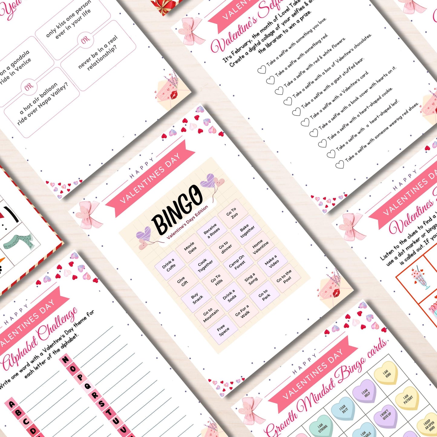 Valentine’s Day & Galentine’s Printable Games Bundle | Fun Games for Kids And Adults | Party Activities, Emoji Quizzes, Trivia And More