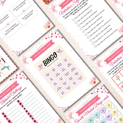 Valentine’s Day & Galentine’s Printable Games Bundle | Fun Games for Kids And Adults | Party Activities, Emoji Quizzes, Trivia And More