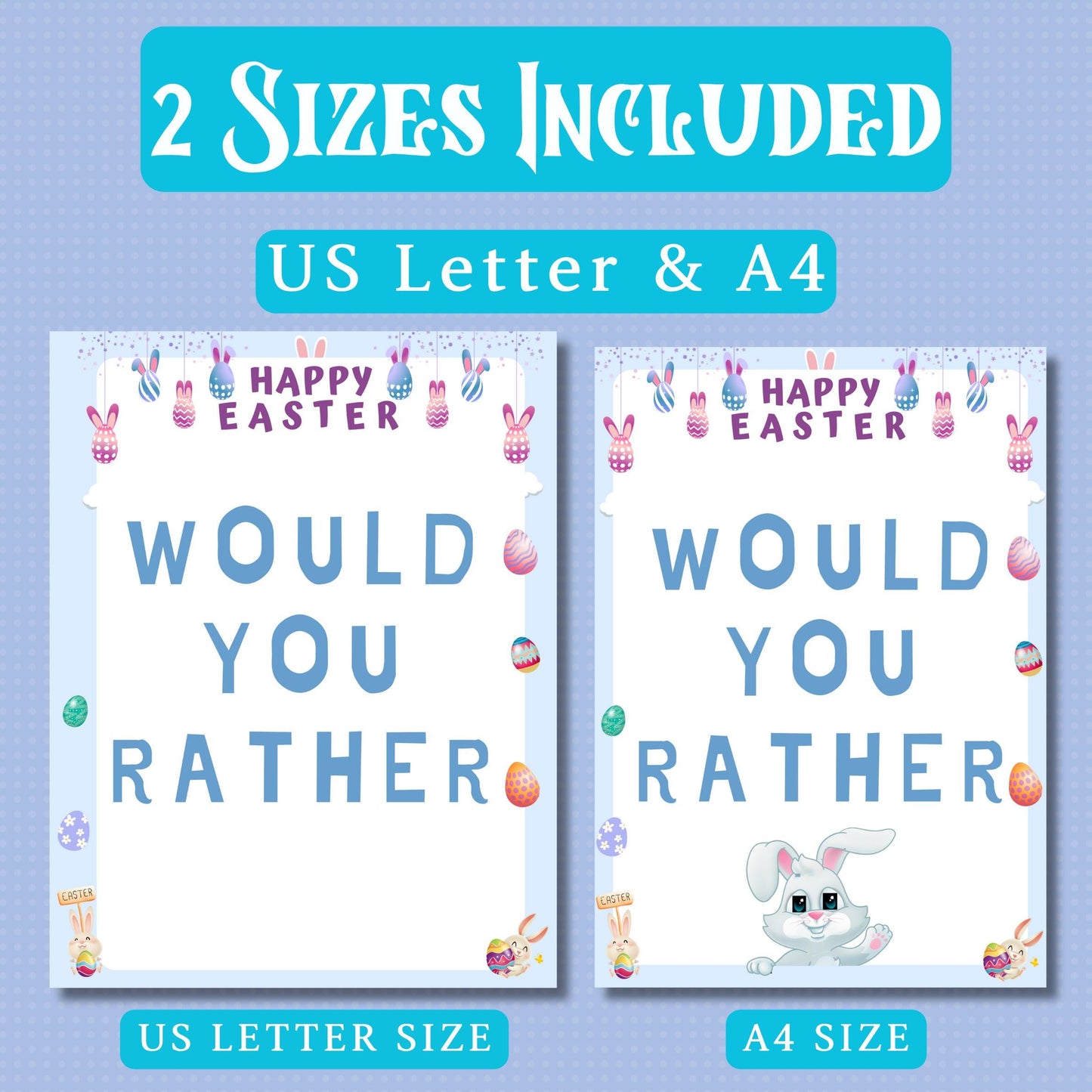 Easter Would You Rather Game | Fun Printable Easter Party Game | Kids & Adults Activity | Easter Family Game | Instant Download PDF