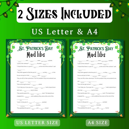St Patricks Mad Libs | Spooky Story Fill-In-The-Blanks Game | Fun Festive Activity for Kids, Teens & Adults | Printable St Patricks Game