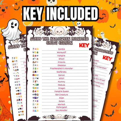 Halloween Emoji Pictionary Game | Emoji Challenges | Includes Guess the Horror Movies, Halloween Songs, Characters & Monsters | Answer Key
