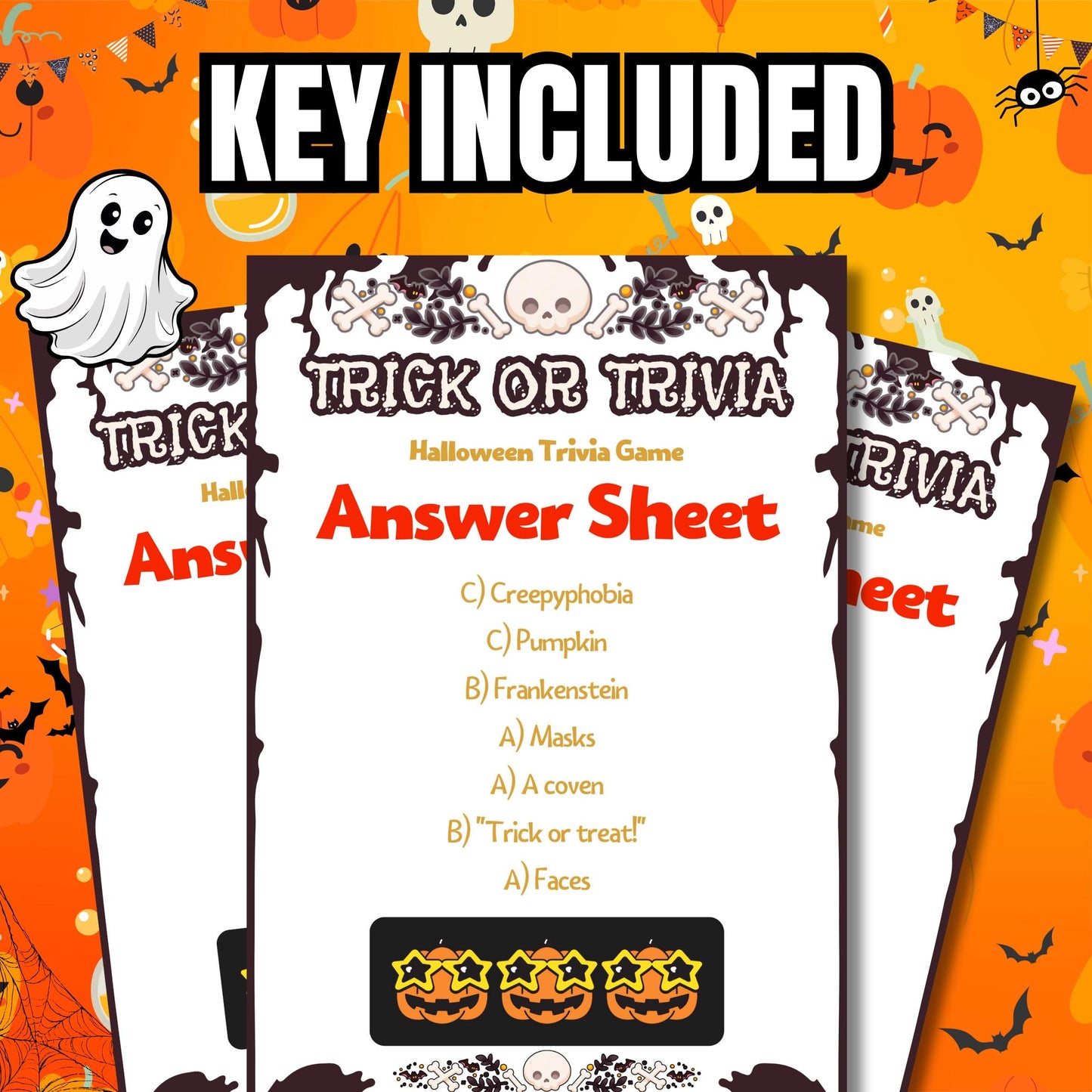 Halloween Trick or Trivia Game | Spooky Fun with Halloween-Themed Questions | Printable Party Game for Kids & Adults | Parties | Family Fun