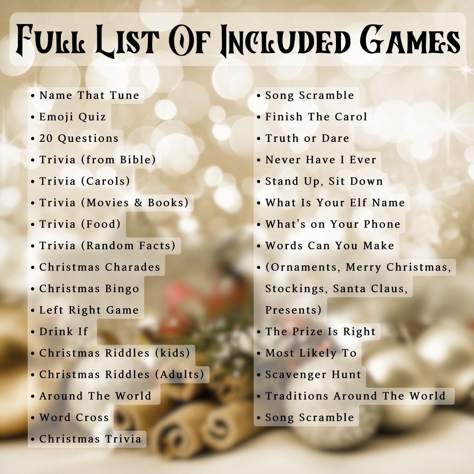 30+ Christmas Game Bundle, Christmas Party Games For Kids & Adults, School Xmas Games, Office Xmas Printable Game Bundle, Family Group Games