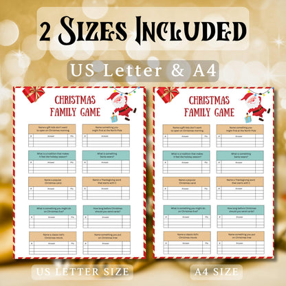 Christmas Family Feud, Printable Family Feud, Fun Feud Game, Family Group Night Game, Party Activity, Friendly Feud For Kids & Adults Pdf