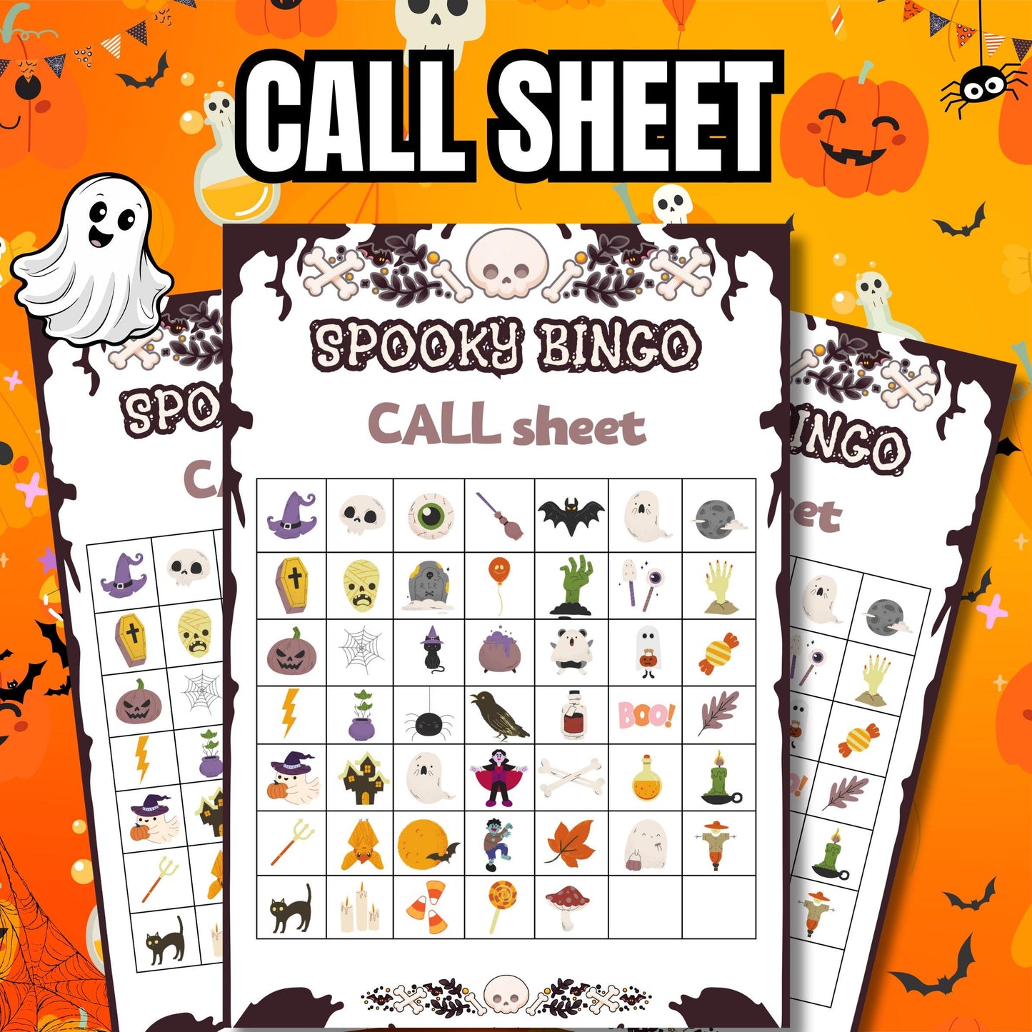 Halloween  Bingo Game | Festive Spooky Bingo for Kids, Teens & Adults | Printable Halloween Fun for Parties, Family | Classroom Activities
