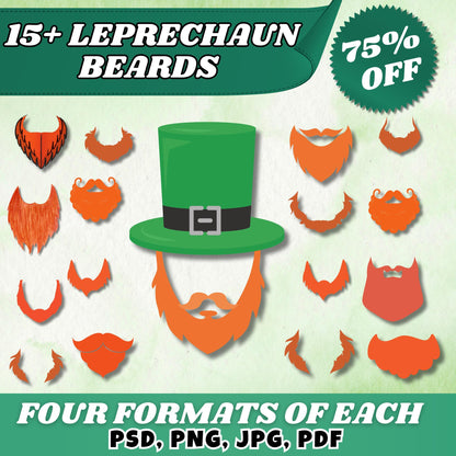 Leprechaun Beard Add Your Own Face PNG | DIY St. Patrick’s Day Face Cutout | Funny Irish Photo Prop | Digital Download, Face Photo Picture