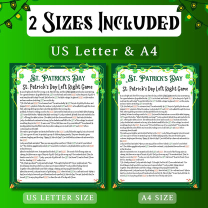 St. Patrick's Day Left Right Game | Fun Pass the Present Game | Irish Party Activity for Kids & Adults | Lucky Shamrock Game | Printable PDF