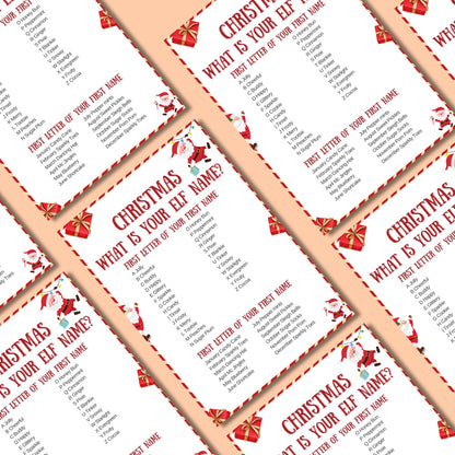 What's Your Elf Name, Christmas Dinner Game, Printable Game For Christmas Party, Christmas Class Activity, Game For Kids & Adults, Xmas Pdf
