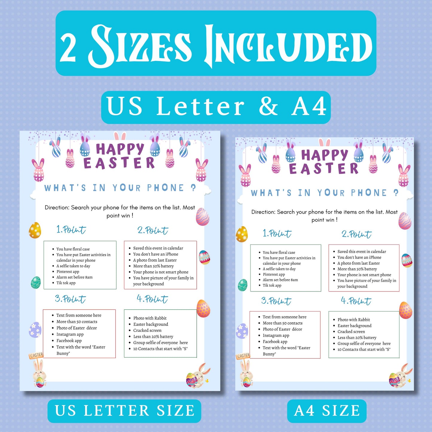 Easter What's On Your Phone Game | Fun Easter Party Game | Printable Easter Activity for Kids & Adults | Celebration Game | Instant Download