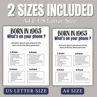 60th Birthday Games Bundle, Born in 1965 Party Games, Fun Printable Activities for Adults & Family, 60th Celebration Trivia and Icebreakers