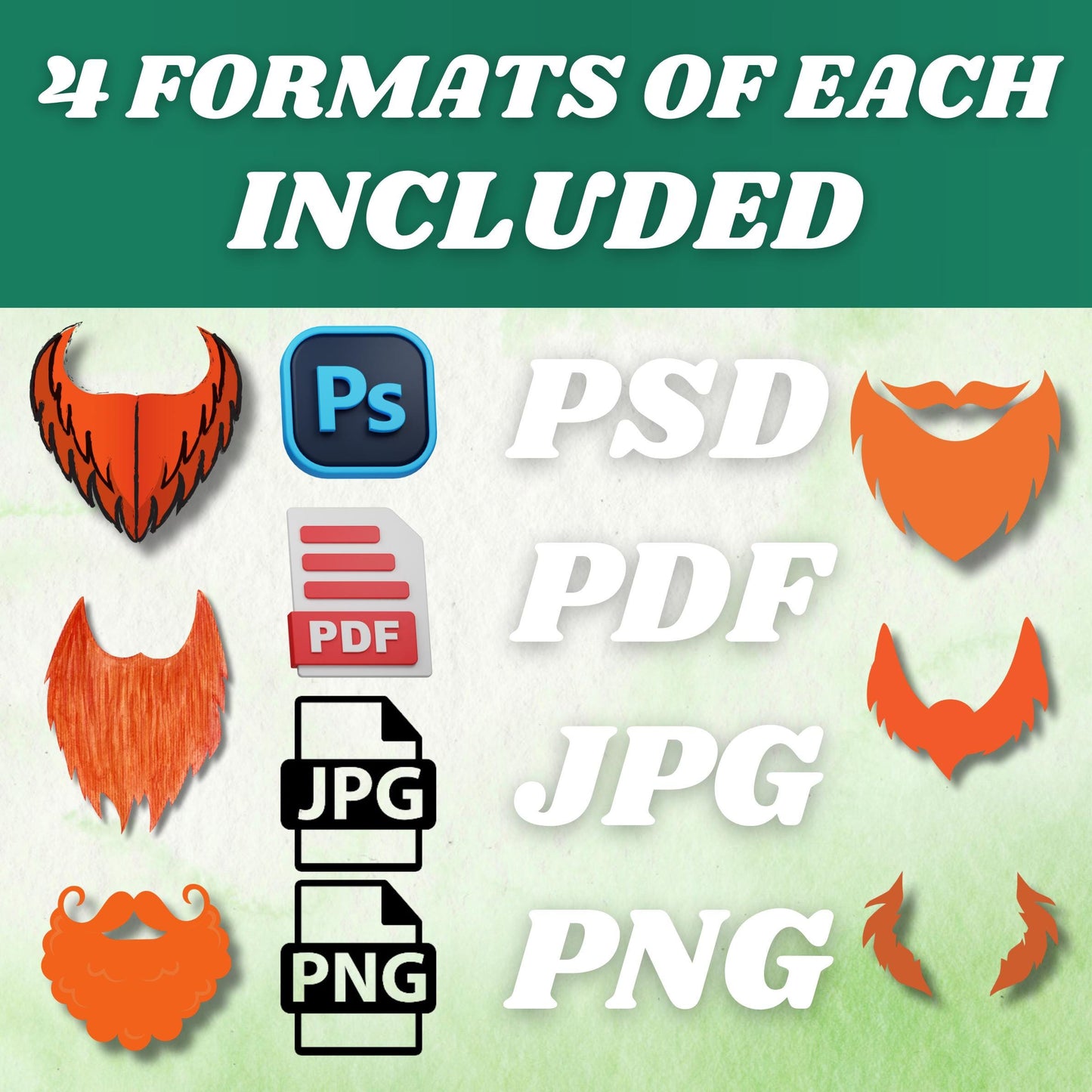 Leprechaun Beard Add Your Own Face PNG | DIY St. Patrick’s Day Face Cutout | Funny Irish Photo Prop | Digital Download, Face Photo Picture