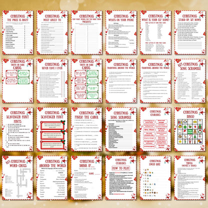 30+ Christmas Game Bundle, Christmas Party Games For Kids & Adults, School Xmas Games, Office Xmas Printable Game Bundle, Family Group Games