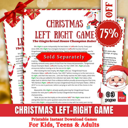 Thanksgiving Left Right Game, Thanksgiving Games, Friendsgiving Games, Thanksgiving Party Game, Pass The Present, Pass The Gift Game, Pdf