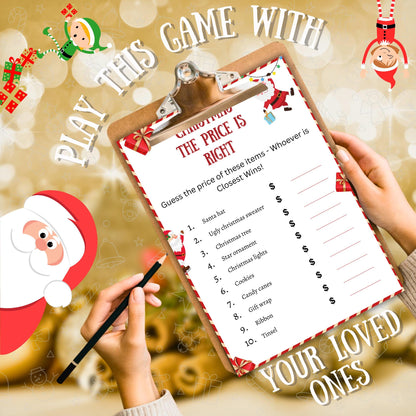 Christmas The Price Is Right Game, Christmas Printable Holiday Party Game For Kids & Adults, Christmas Guessing The Price Game, Family Game
