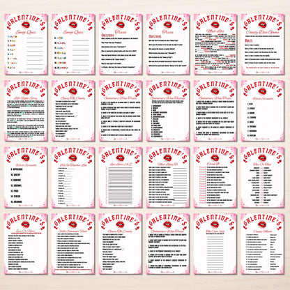 Galentines Day Games Printable Adult Galentine's Day Party Bundle Ladies Night Game Ideas Girls Night In Games Bundle Red Galentine Day