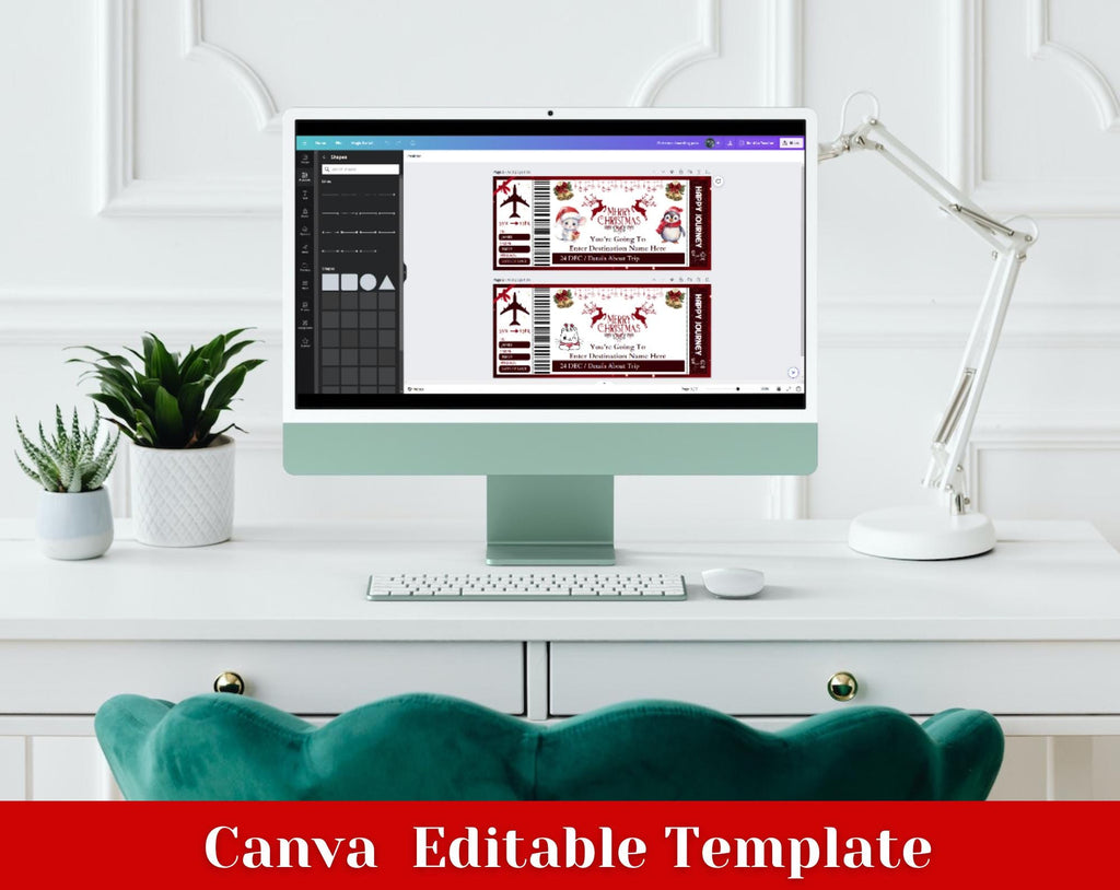 20+ Christmas Boarding Pass Template, Christmas Trip Surprise, Christmas Travel Ticket, Printable Airline Tickets, Holiday Plane Ticket Gift