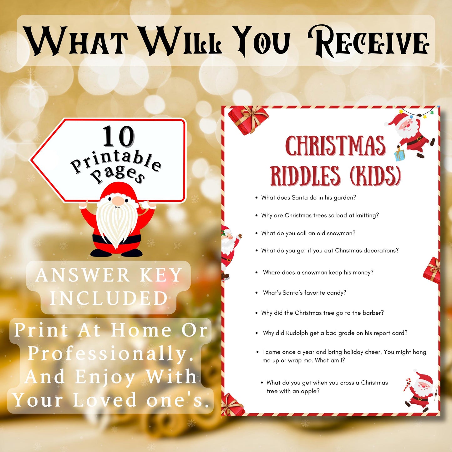 Christmas Riddle Game, Christmas Printable Game For Kids & Adults, Christmas Family Group Game, Christmas Office Party Game, Xmas Trivia Fun
