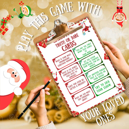 Christmas Truth Or Dare, Christmas holiday Party Game, Christmas Game For Kids & Adults, Printable Christmas Family Activity, Office Game