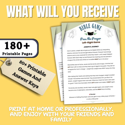 Bible Games Mega Bundle Printable – 50+ Fun Christian Activities for Kids & Adults | 180+ Pages PDF for Church, Family, Sunday School