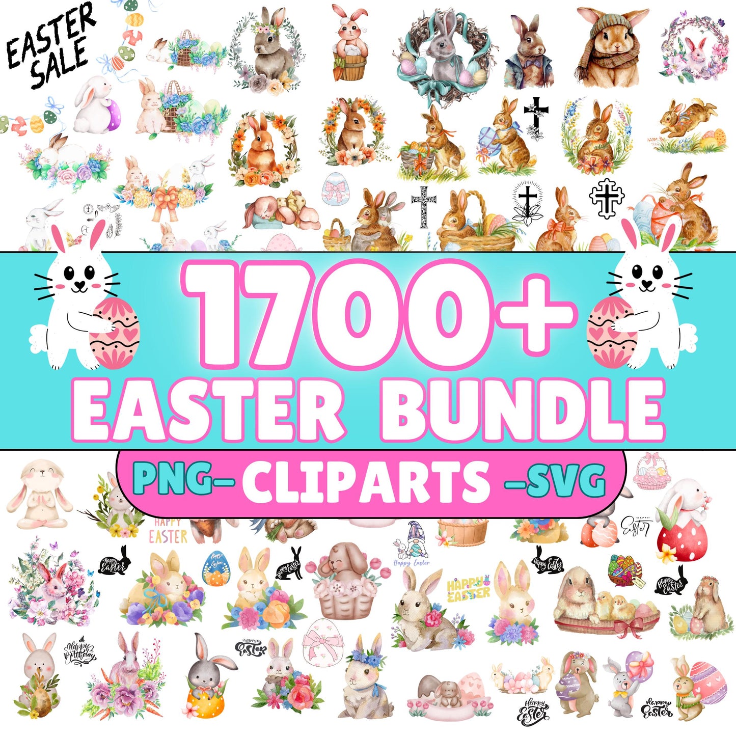 Easter Mega Bundle, Games | Activities, Fun Party for Kids & Adults, Scavenger Hunt, Friendly Feud, Coloring Pages, Clipart | Digital Paper