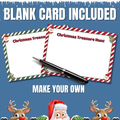Indoor Christmas Treasure Hunt, Christmas Scavenger Hunt, Christmas Game For Kids & Adults, Christmas Clue Cards For All Ages, Xmas Riddles