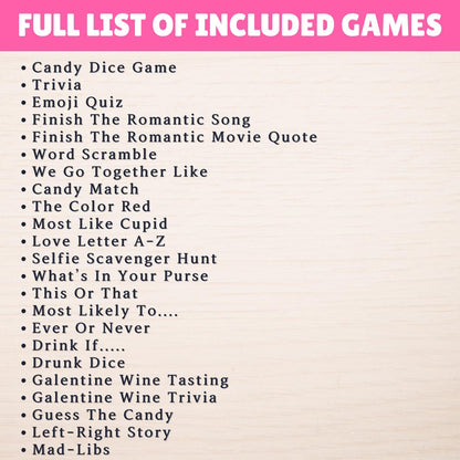 Galentine's Party Games | Galentines Games | Valentines Day Games | Valentines Game | Galantines Printable Game | Valentines Games Printable